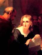 Thomas Sully Portia and Shylock oil painting on canvas